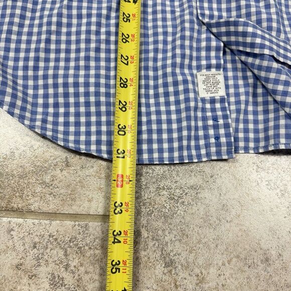 Peter Millar Button Up Shirt Mens Large Blue Gingham Check Long Sleeve Casual - Picture 5 of 10